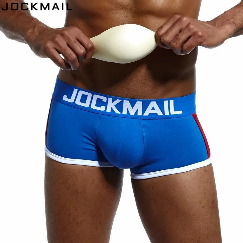 JOCKMAIL  Mens Underwear Boxers Bulge Enhancing with Push Up Cup Underwear Men Shorts Trunk Enlarge Mens Panties Underpants