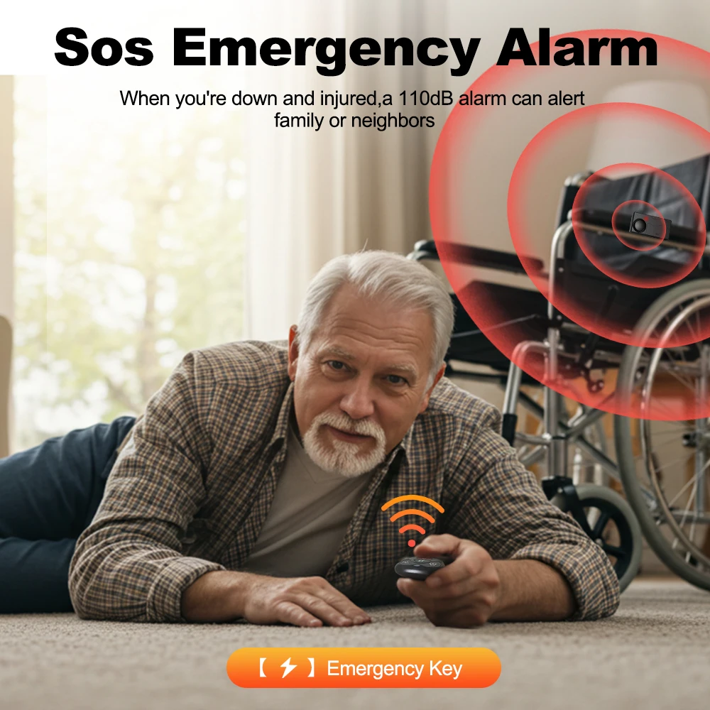 Elecpow 110dB Alarm Wibracyjny Antywłamaniowy z Pilotem Zdalnego Sterowania Alarm Antykradzieżowy do Roweru Motocykla Bezpieczeństwo Domu