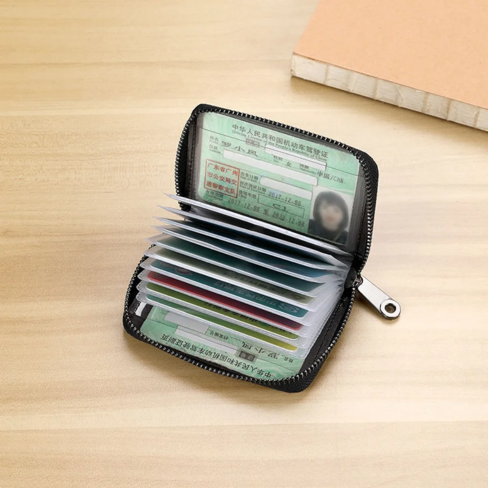 حزمة بطاقة موجزة جديدة ذات لون نقي، حقيبة تخزين ذات سعة كبيرة، حامل بطاقة البنك، شهادة المال، السفر، الأعمال #5