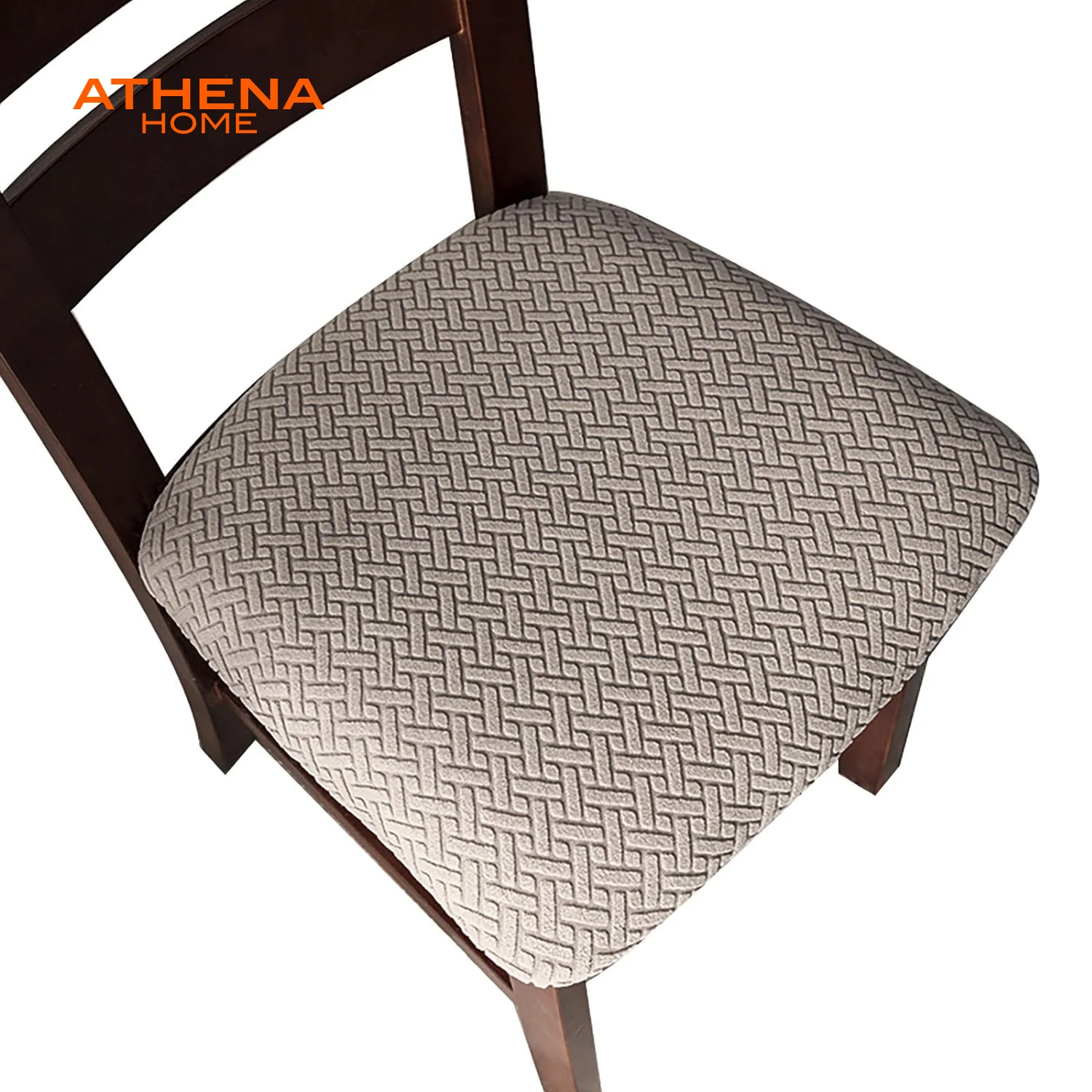 ATHENA HOME Seat Covers for Dining Room Durable Stretch Jacquard Chair Seat Slipcovers for Upholstered Hotel Kitchen Chair Cover