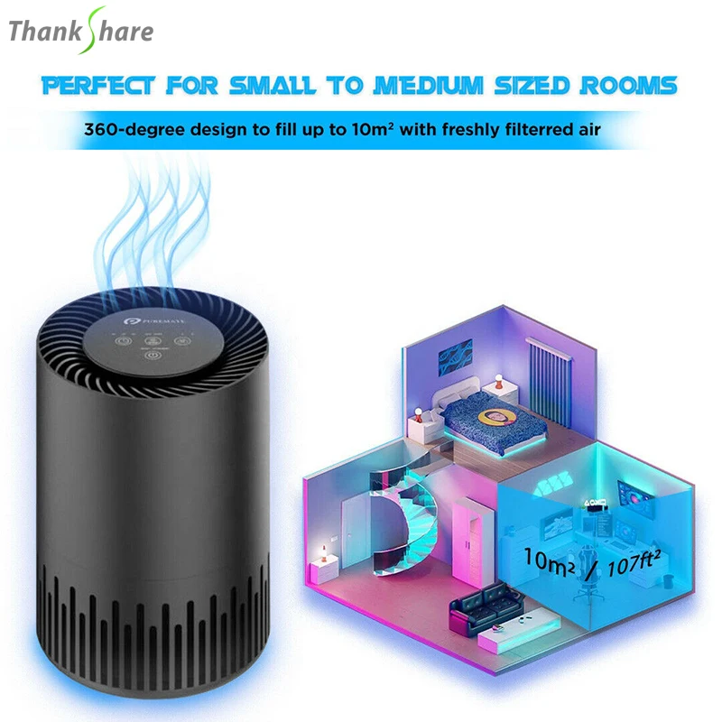 USB Máy Lọc Không Khí Mini Protable Phát Ion Âm Lọc Khói Bụi Loại Bỏ Formaldehyde Tẩy Máy Lọc Không Khí Cho Gia Đình