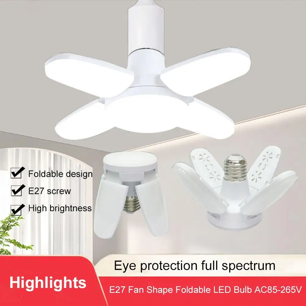 

E27 Bulb LED Indoor Bulb Fan Leaf Super Bright Home Decoration Living Room Styling Light Warehouse Garage Ceiling Light