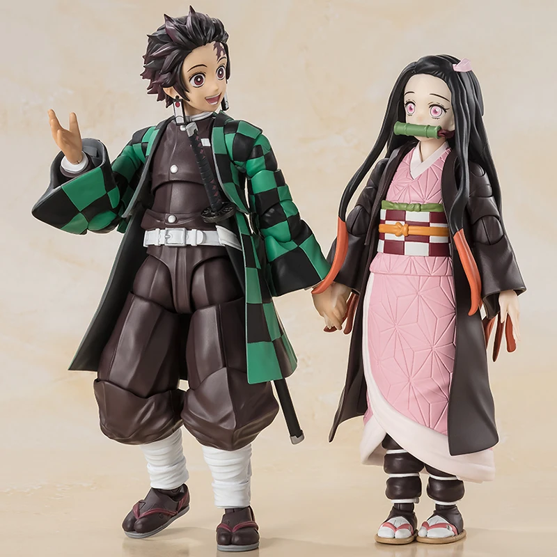 Genuine Original S.H.Figuarts Kamado Tanjirou & Kamado Nezuko Demon Slayer Action Anime Figure Collectible Dolls Ornament Gifts