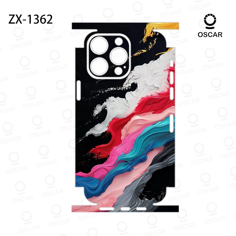 สีสันDecal Skin WrapสําหรับiPhone 16 15 14 Pro Maxปกหลังผิวออกแบบใหม่Prptection Premium Decalสติกเกอร์