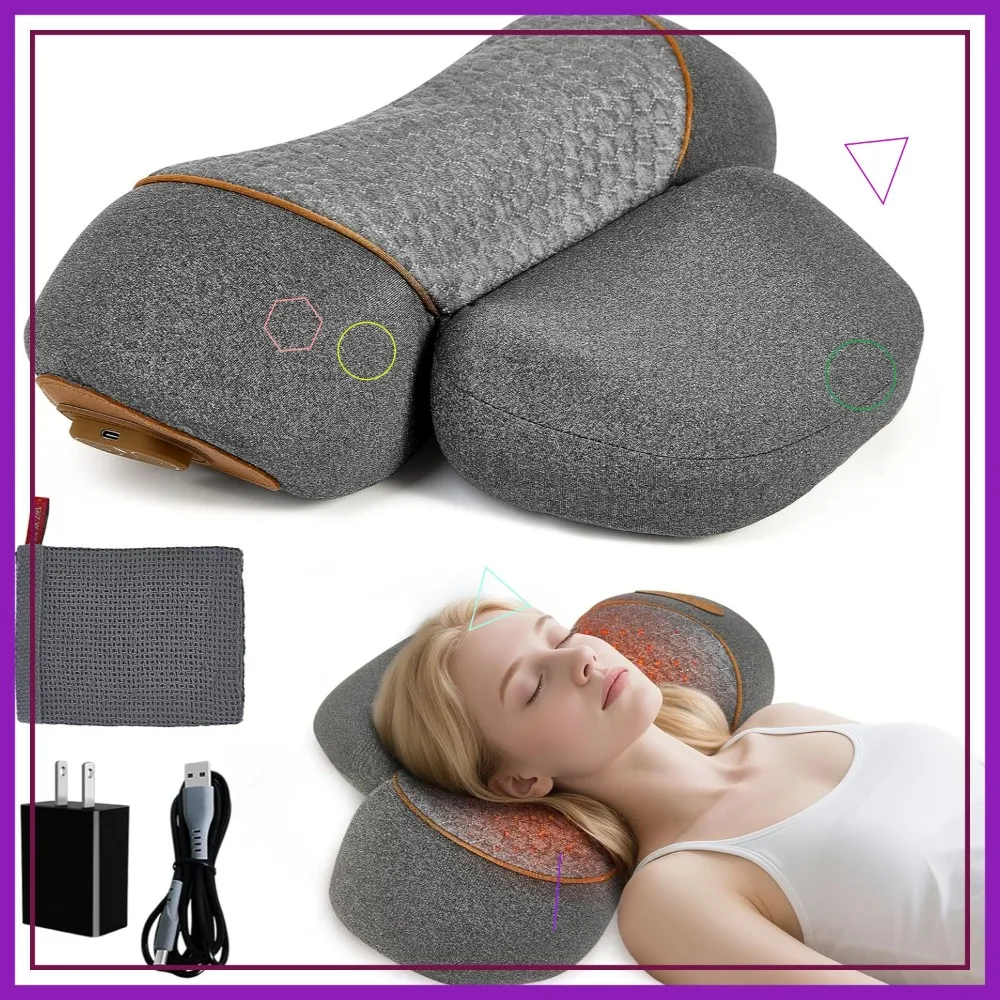 

3-in-1 Massage Neck Pillow with Heat, Vibration & Stretching for Pain Relief