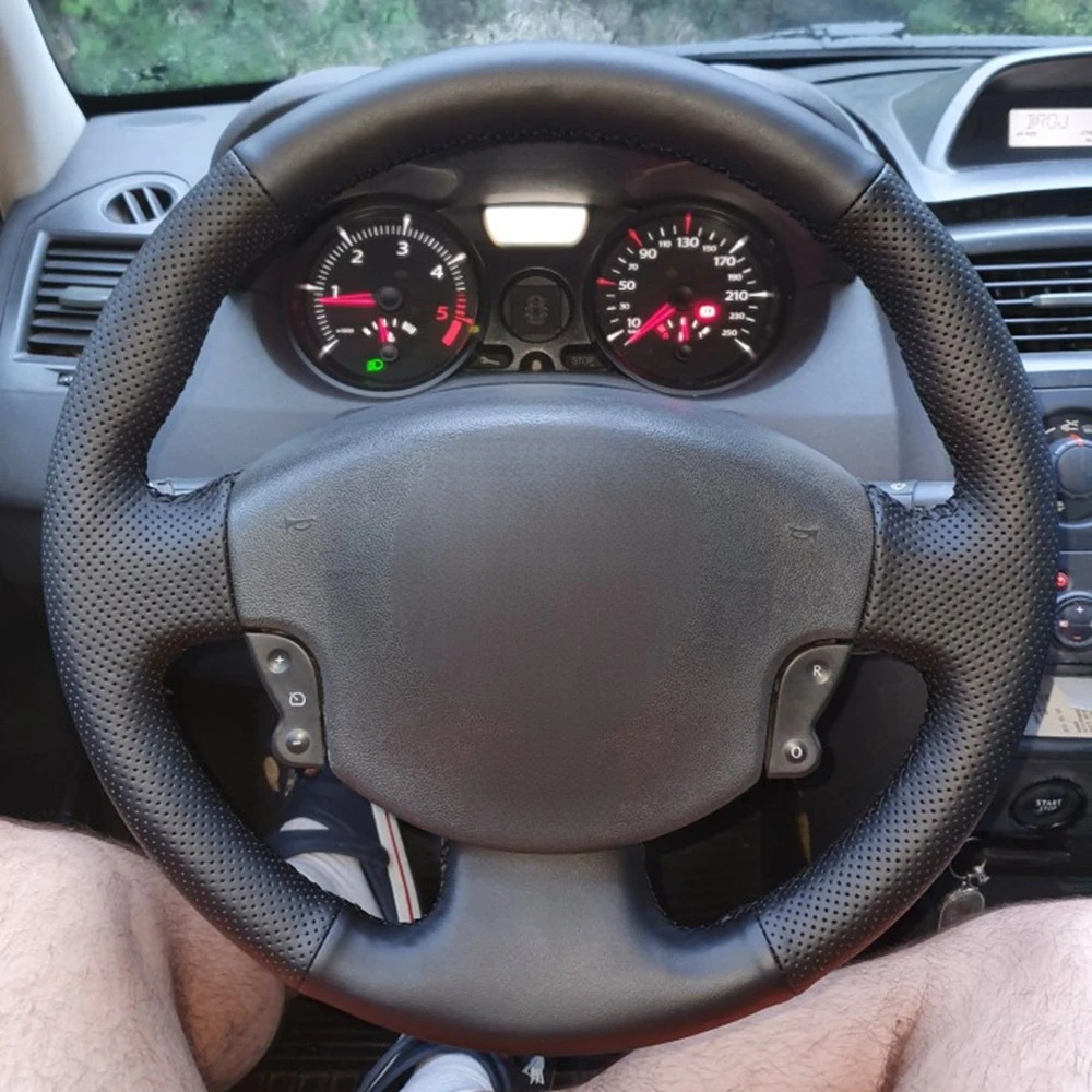 Car Steering Wheel Cover Anti-Slip Artificial Leather 100% Fit For For Renault Scenic 2 Grand Scenic Kangoo 2 Megane 2 2002-2013