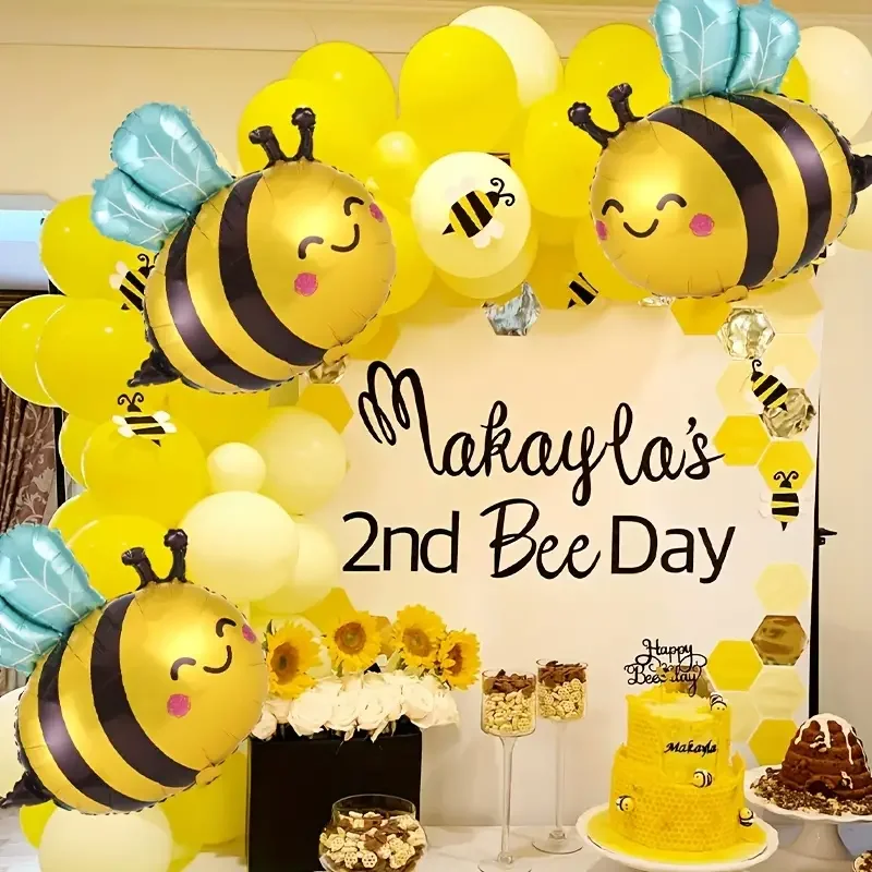 7pcs Bee Daisy Foil Balloon Set for Spring Birthday Anniversaries Graduations Mother\'s Day Party Decoration Daisy flower Globos