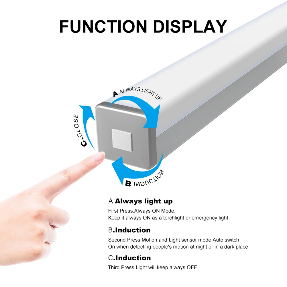 

LED Motion Sensor Light Wardrobe Charging Human Body Induction Lamp Rechargeable