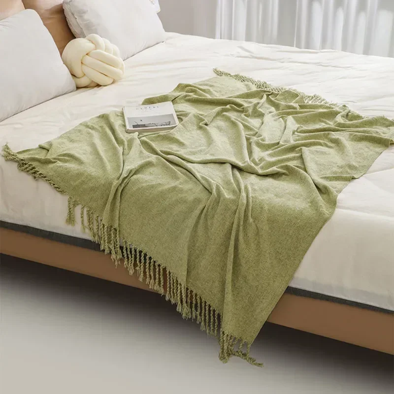 Nordic Chenille Blanket Home Decoration Sofa Cover Boho Throw Blanket and Bedspreads Nap Cover Outdoor Camping Knitted Shawl