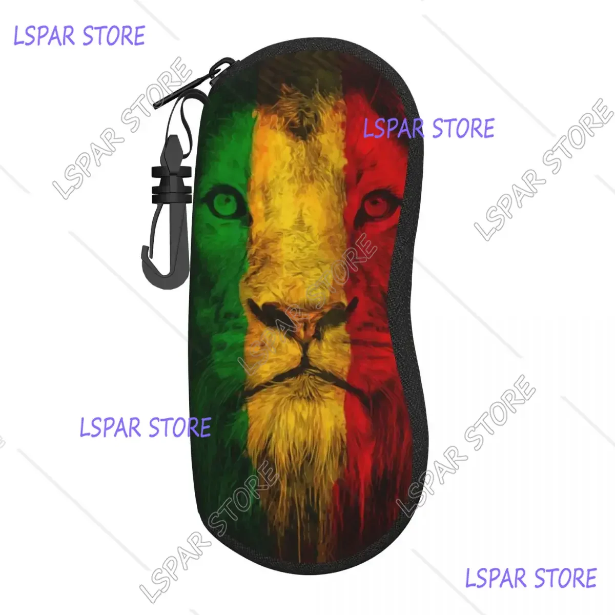 

Custom Rasta Lion Jamaica Flag Sunglasses Case Neoprene Zipper Jamaican Reggae Shell Eyeglass Case Protective Box For Glasses