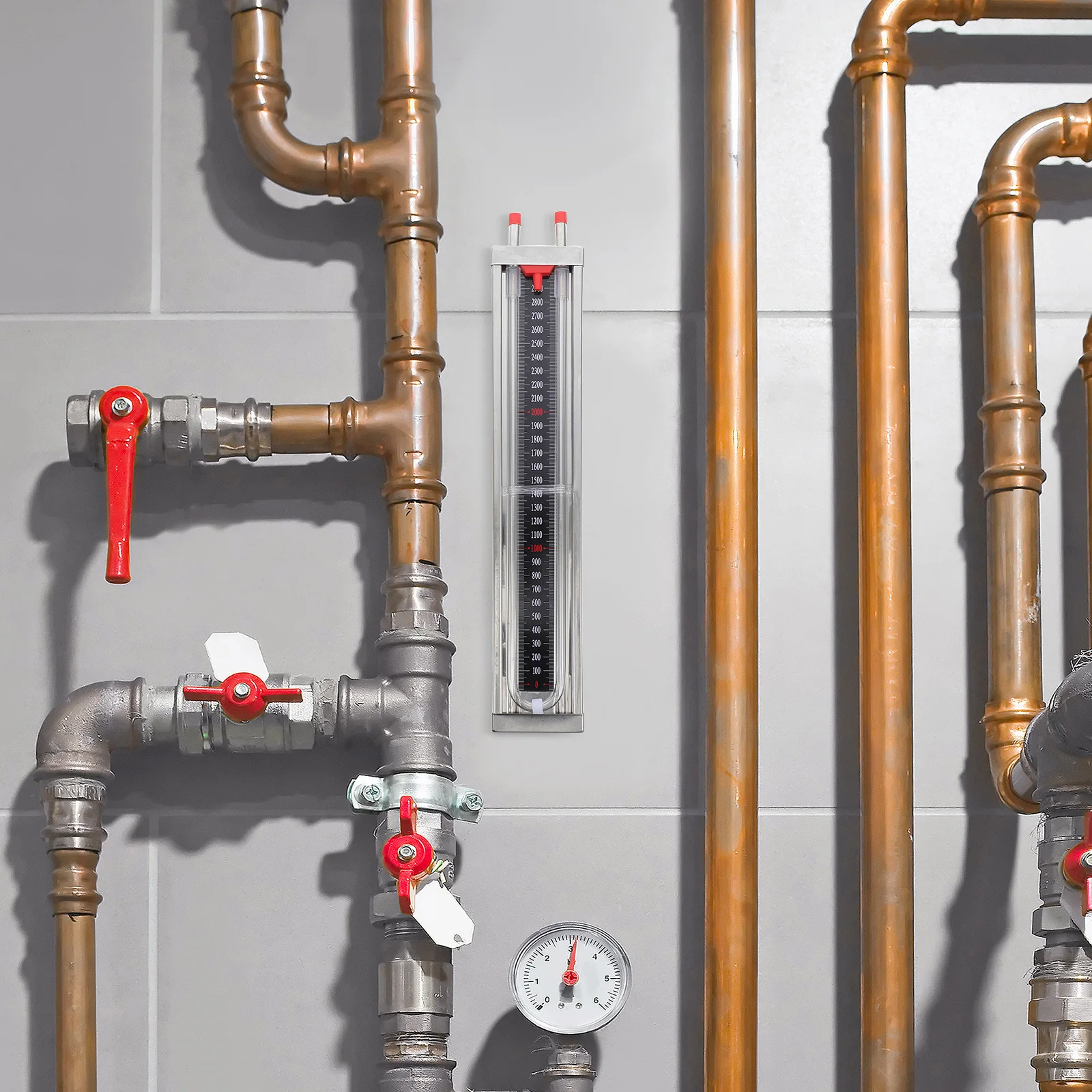 자연 가스 파이프라인 아날로그 차압 테스터용 U자형 압력 게이지 스테인레스 스틸 수기압 게이지