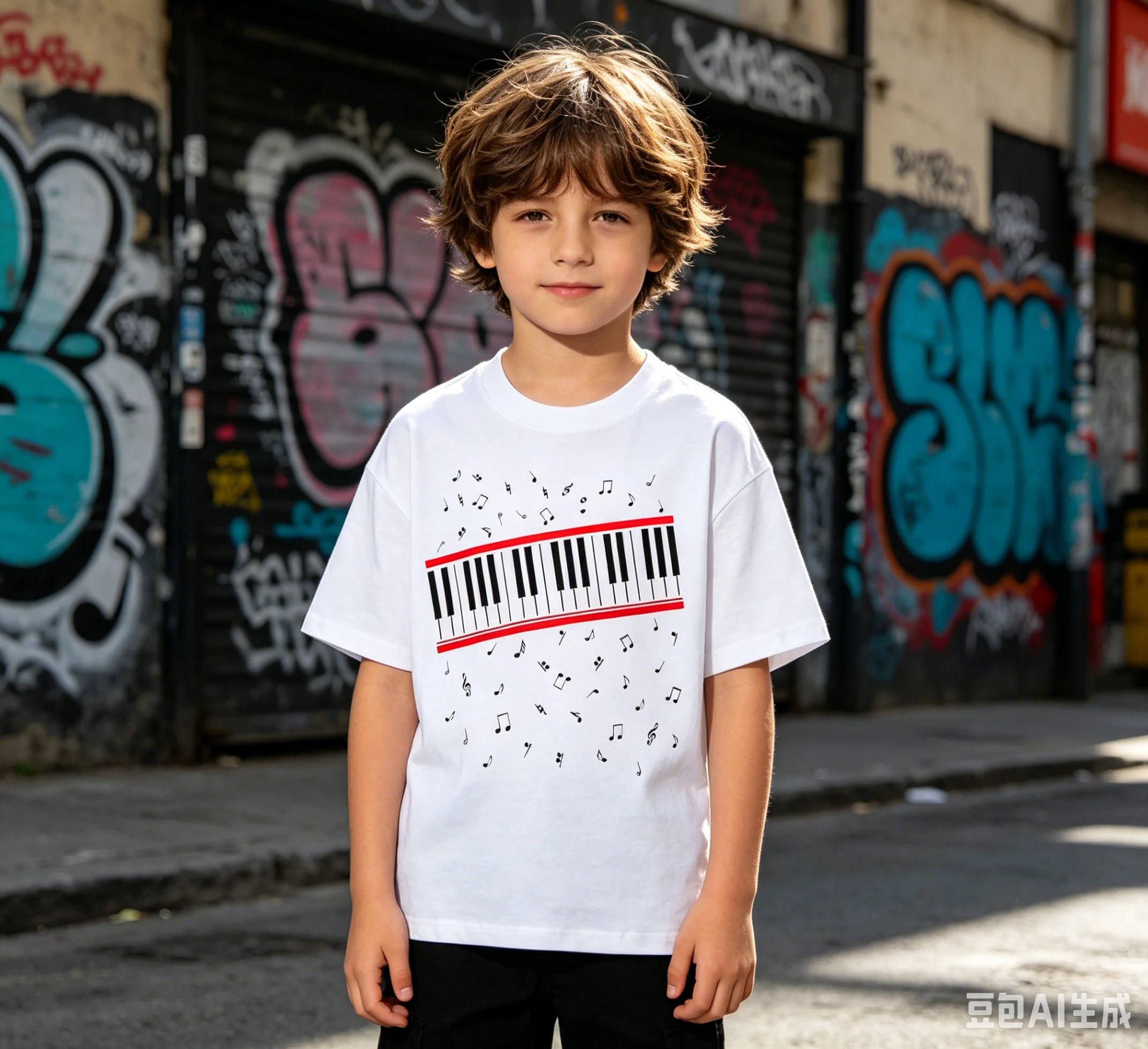 Offizielles Kinder-T-Shirt von Michael Jackson, kurzärmelig, mit Musiknoten, filmbezogen, bequem, hochwertig