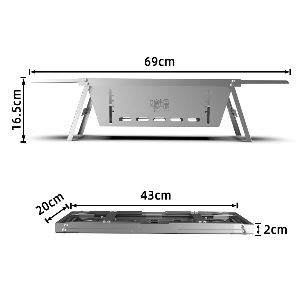 Portable Folding BBQ Grill Stoves Outdoor Camping Picnic Stainless Steel Detachable Home Charcoal Firewood  BBQ Stove Utensils