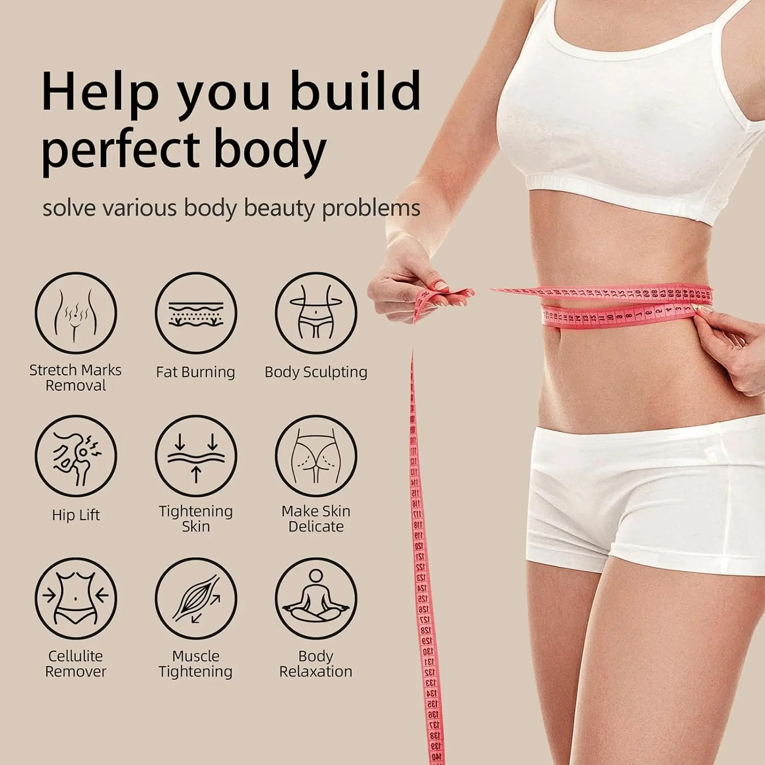 Ultrasound Cavitation EMS Body Sculpting Slimming Massager Cordless Handheld Body Cellulite Fat Remover for Belly Waist Leg Arm