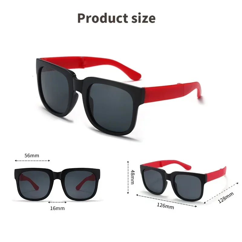 Foldable Children\'s Sunglasses Boys and Girls Personality Outdoor UV Protection Sunglasses Sun Protection Polarizing Sunglasses