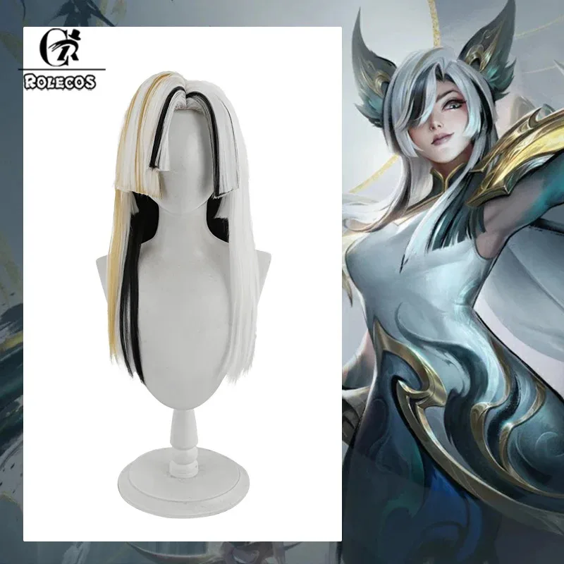 

ROLECOS Game LOL Calligraphia Xayah Косплей Парик 55 см Разные цвета Женщины Косплей Парики Термостойкие Синтетические Волосы