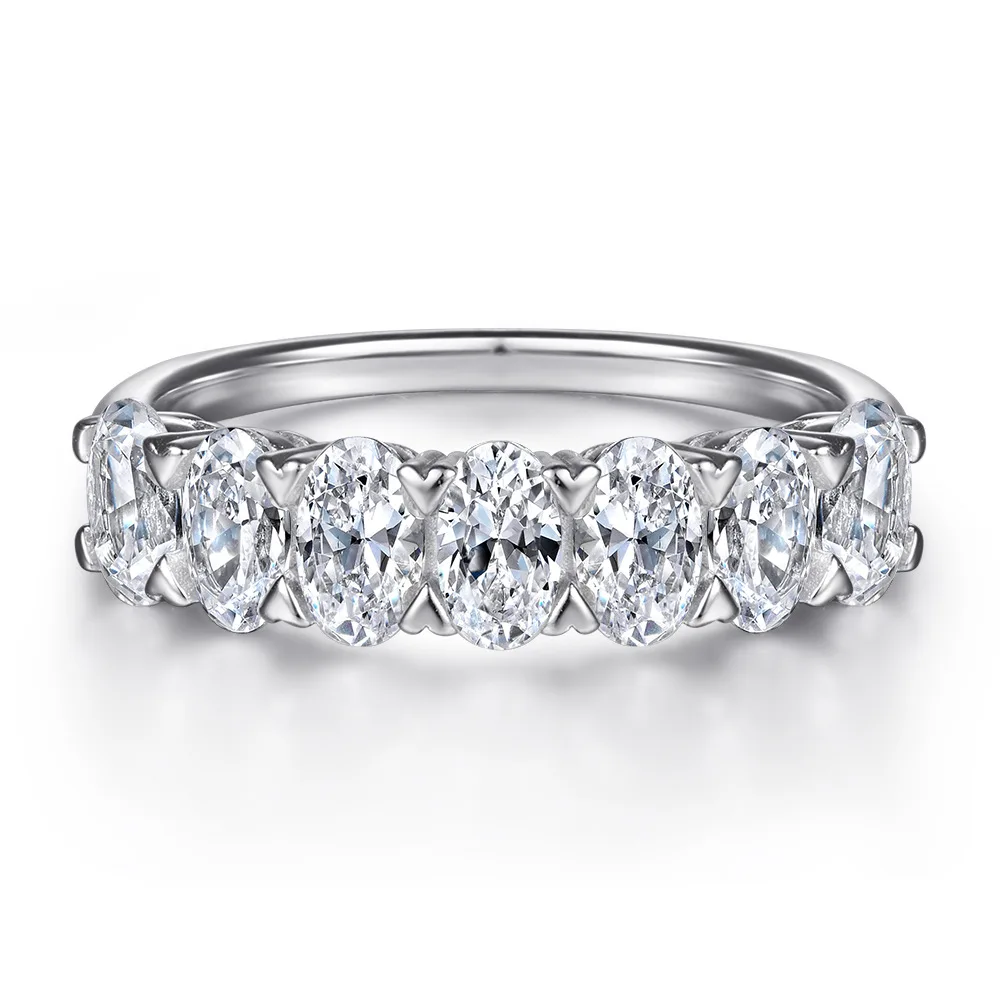 MuShan Brand Jewelry 925 Sterling Silver Ring Cubic Zirconia 5A Princess Daytime for Girls Rhodium Plated Fine Jewelry Rings