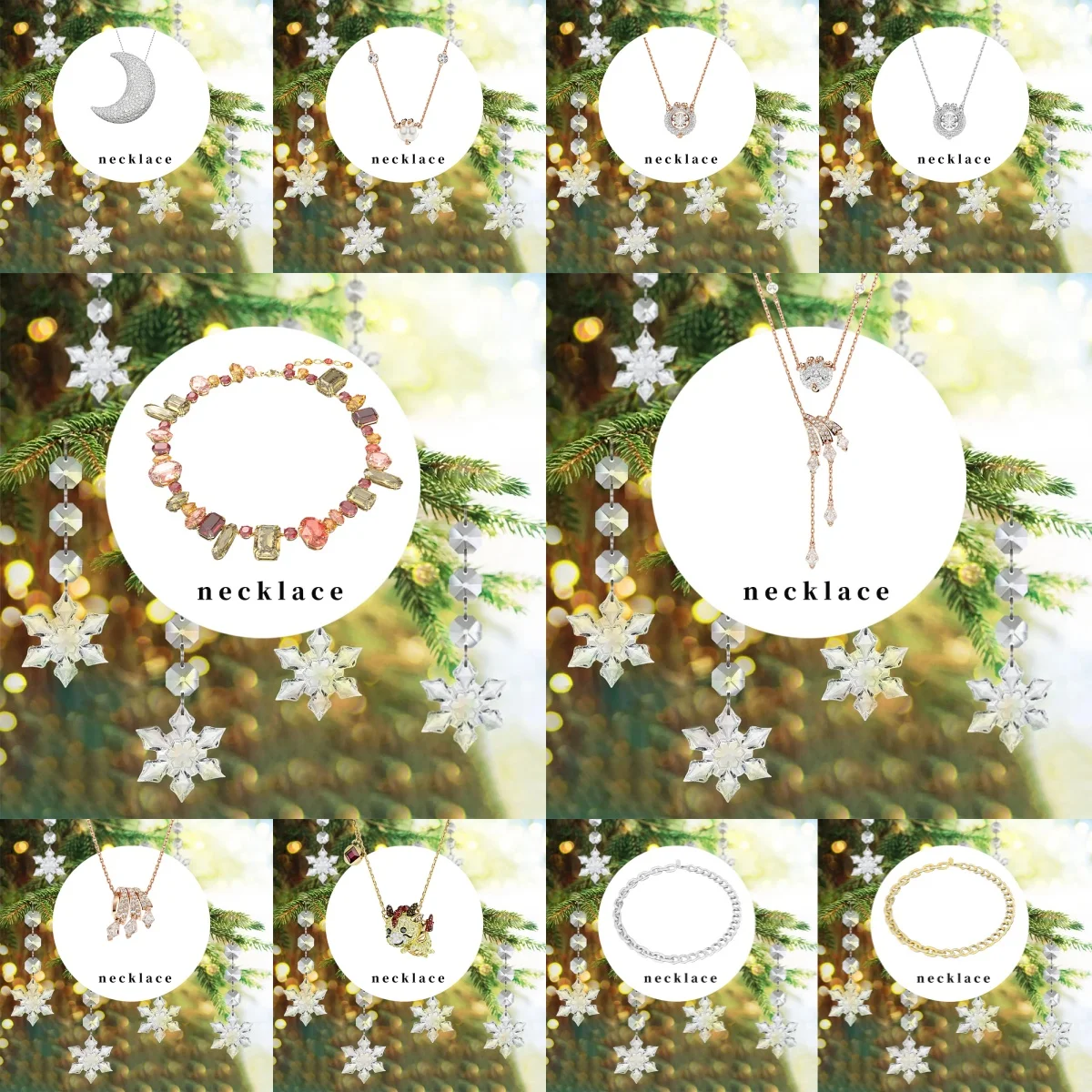 

2025 New Christmas Decoration Christmas Ornament Pendant SW Necklace Classic Series Style Women's 17