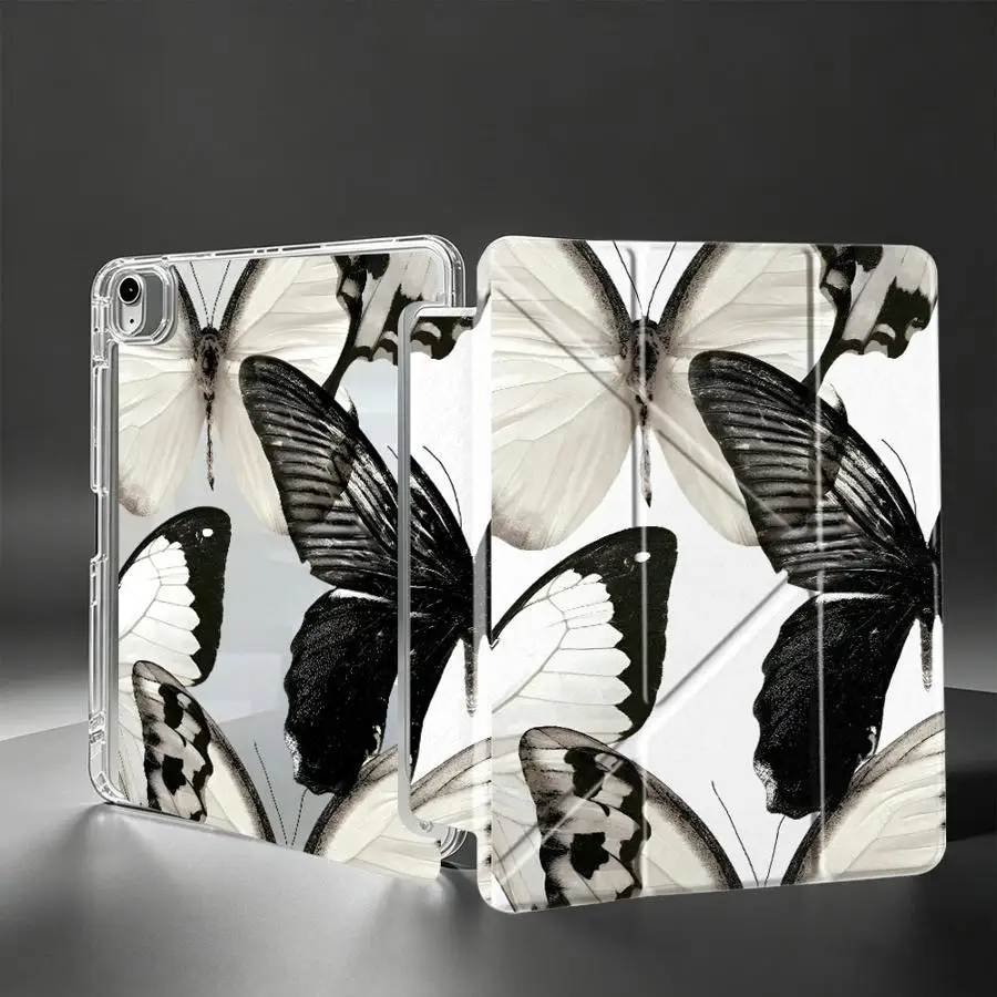 Tablet Case For iPad 10th Gen Mini 7 6 5 12th Air 8 M2 M3 3 11th Pro 13 2025 2026 9th With Pen Slot Cover Creative Butterfly Art