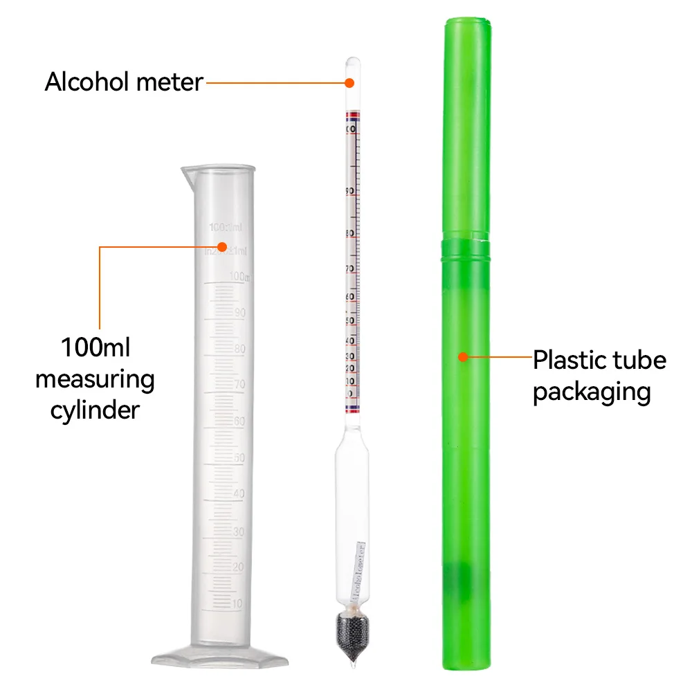 Tester per idrometro Set di flaconi di misurazione Vintage strumenti misuratore di alcol misuratore di concentrazione di vino 0-100 idrometro alcoho