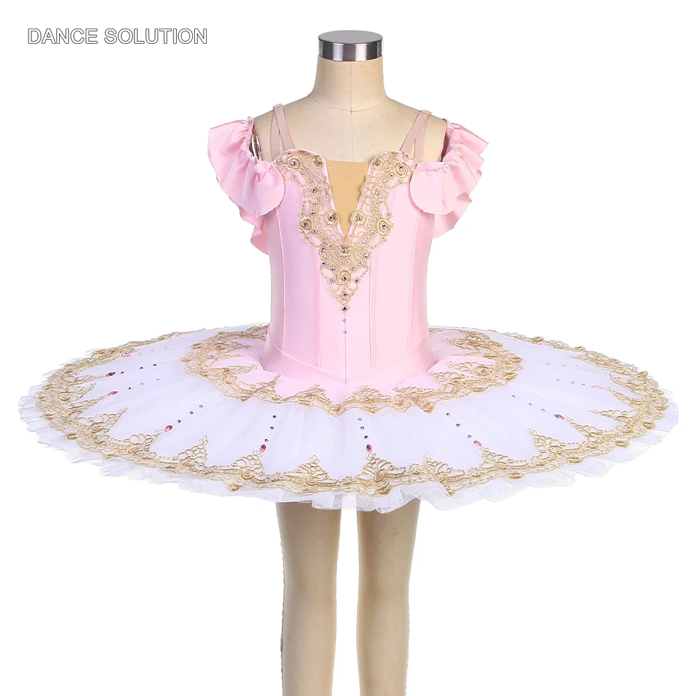 Children's New Ballet Tutu Skirt Gold Appliques Decorated Ballet Performance Costume Ballet Outfit for Women & Girls BLL541