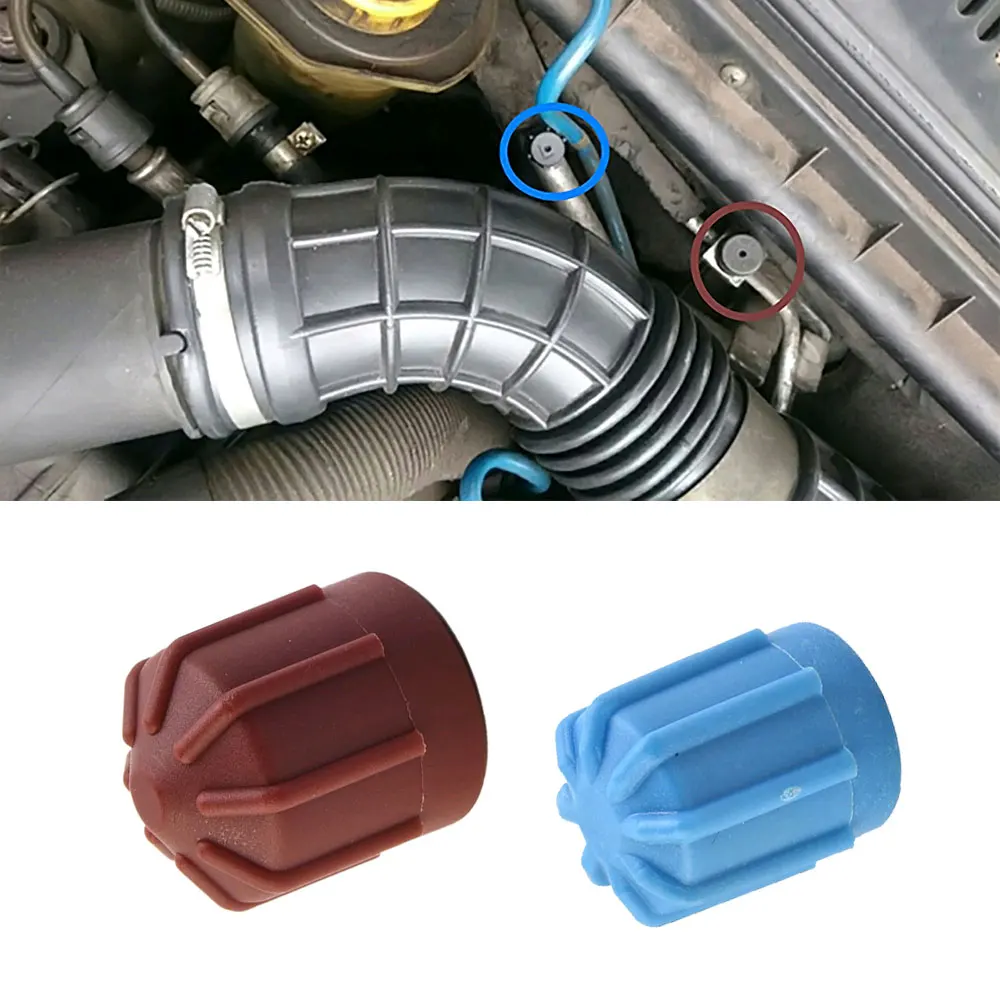 2x R134A Car A/C Valve Cap Air Conditioning Valve Core Set Valve Dust Cover High/Low Voltage Car Air Conditioner Accessories