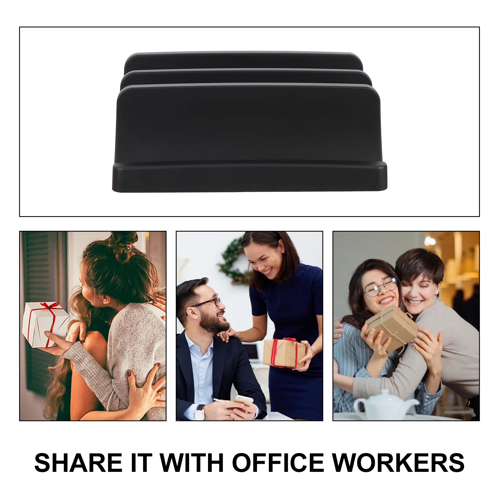 Supporto per laptop a doppio slot Supporto da tavolo in plastica di tipo verticale Robusto organizer per laptop per riporre oggetti per l'home office e la casa