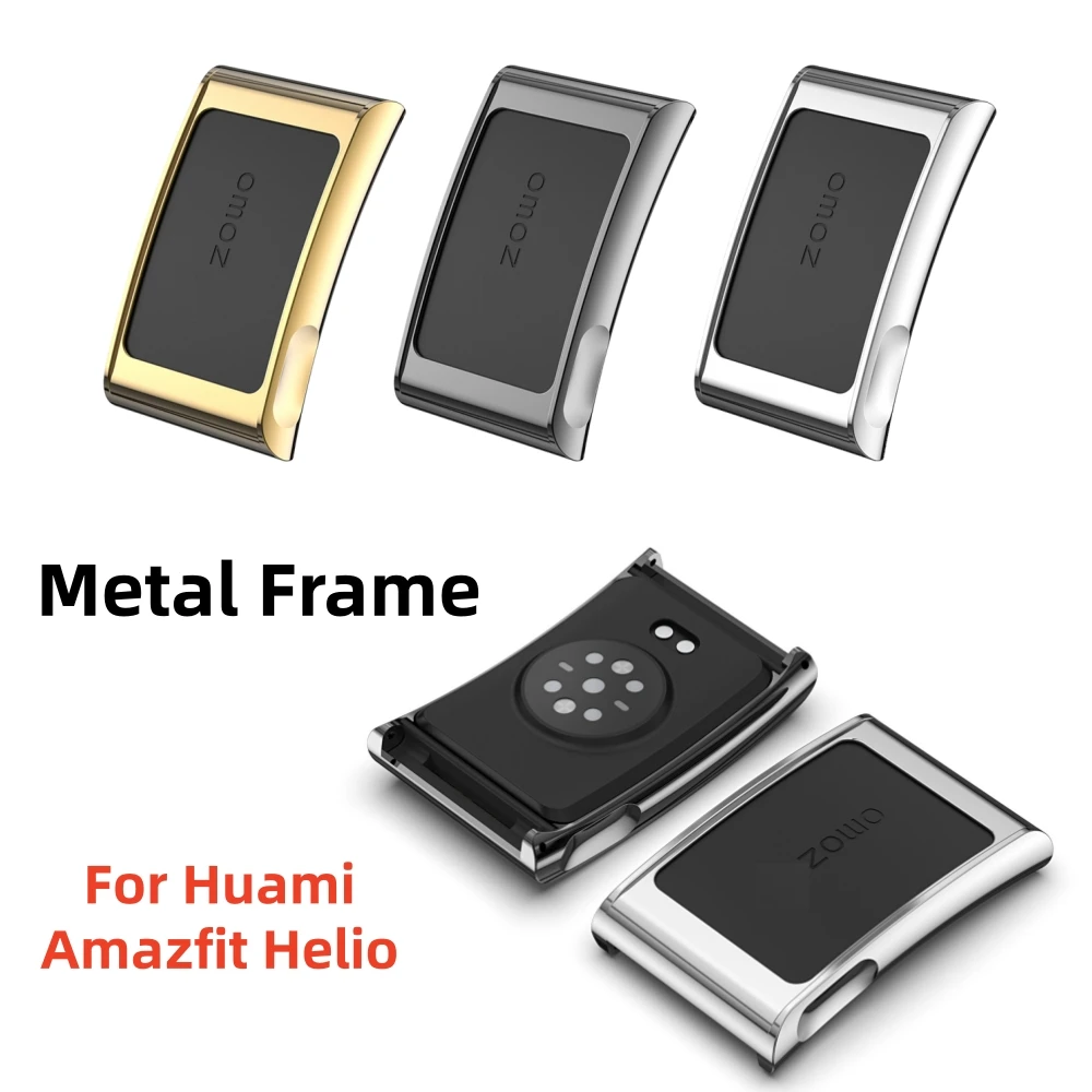 Hülle für Huami Amazfit Helio, Metallrahmen, Uhrenzubehör, stoßfest, schützend, 22-mm-Armband, rundum schützende Schale
