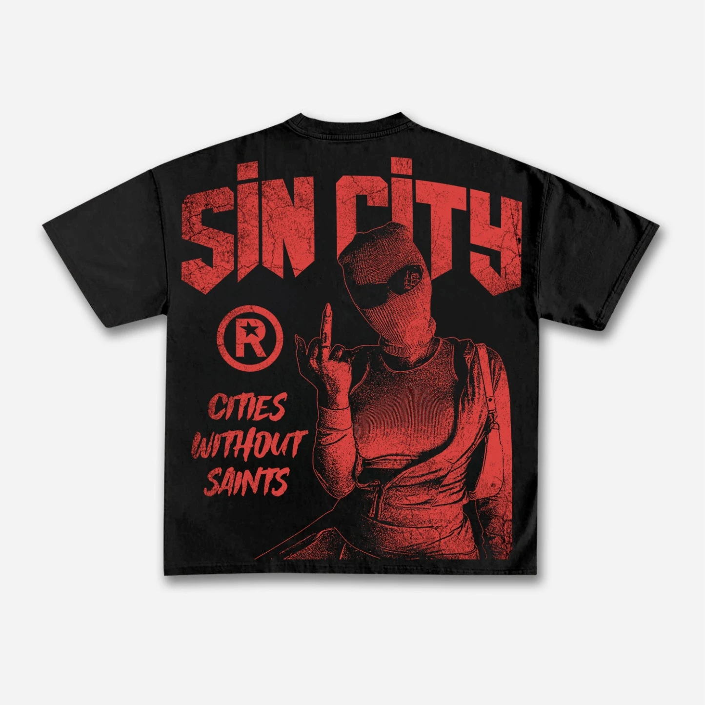 المدن بلا القديسين الشارع عصابات شخصية الجرافيك القطن تي شيرت مطبوع الرجال النساء الصيف قصيرة الأكمام المعتاد عادية المحملة