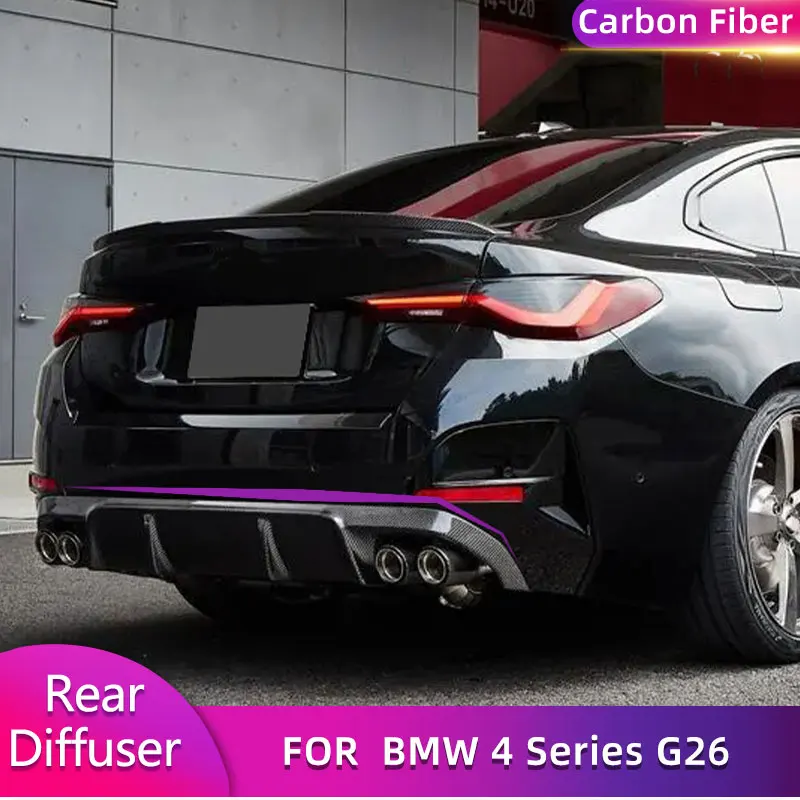 Carbon Fiber Rear Bumper Diffuser Lip Spoiler for BMW 4 Series G26 M Sport Gran Coupe 4-Door 2021 2022 Car Rear Lip Body Kit