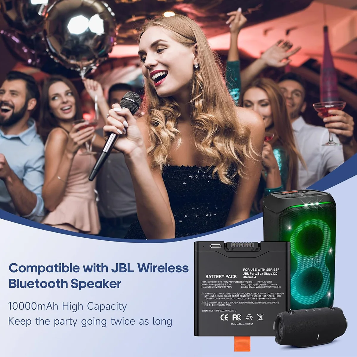10000mAh For JBL Xtreme 4 PartyBox Stage 320 Battery For JBL Speaker Battery 400 Replace Spare Batteries