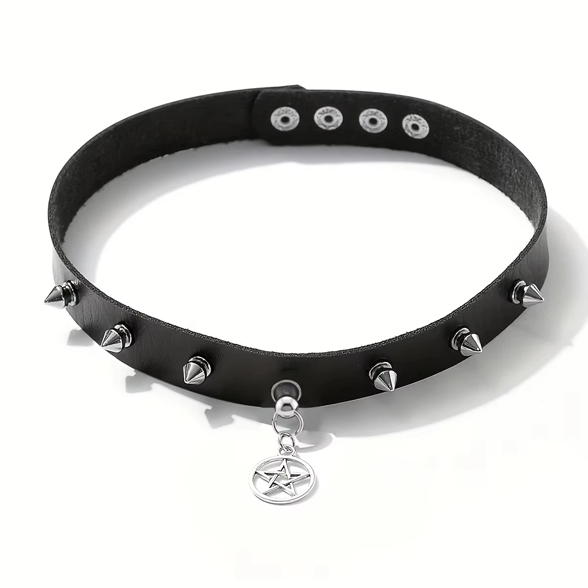 Gothic Punk Rivet Choker Necklace - Sexy Faux Leather Collar for Women & Men, Perfect for Halloween, Versatile Fashion Accessory
