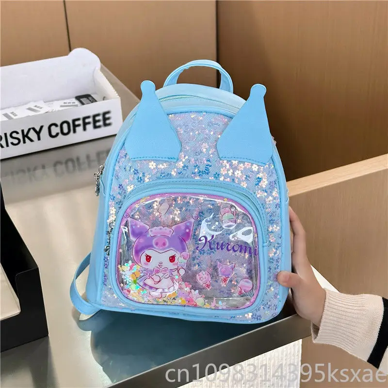  Mini Backpack for Girl Kawaii Hello Kitty Melody Kuromi School Bag Cute Portable PU Leather PU Leather Purse and Handbag