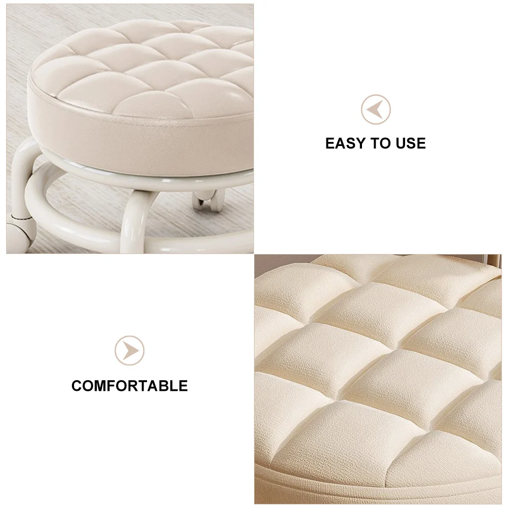 

Round PU Seat Cushion Replacement for Bar Stool Sponge Chair Seating Part Easy Clean Home Kitchen Dining Banquet Use
