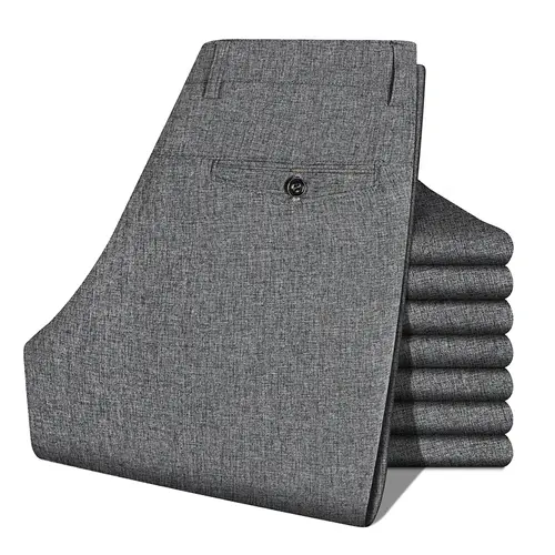 2026 Mens Trousers Dress Straight Pants Spring Summer Male Work Suit Pants Husband Father Black Grey Formal Pants - Image 7