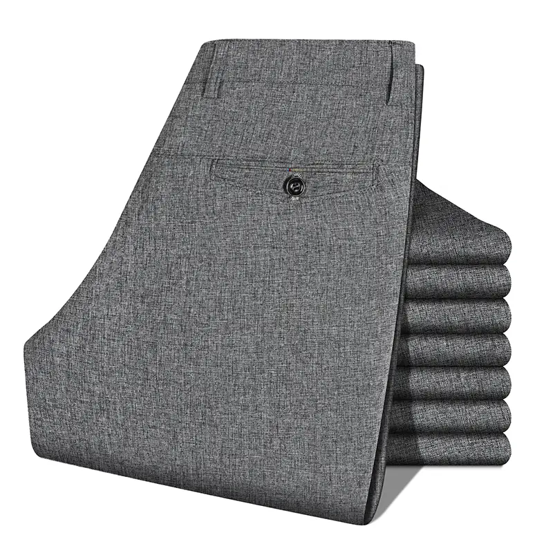2026 Mens Trousers Dress Straight Pants Spring Summer Male Work Suit Pants Husband Father Black Grey Formal Pants - Image 7