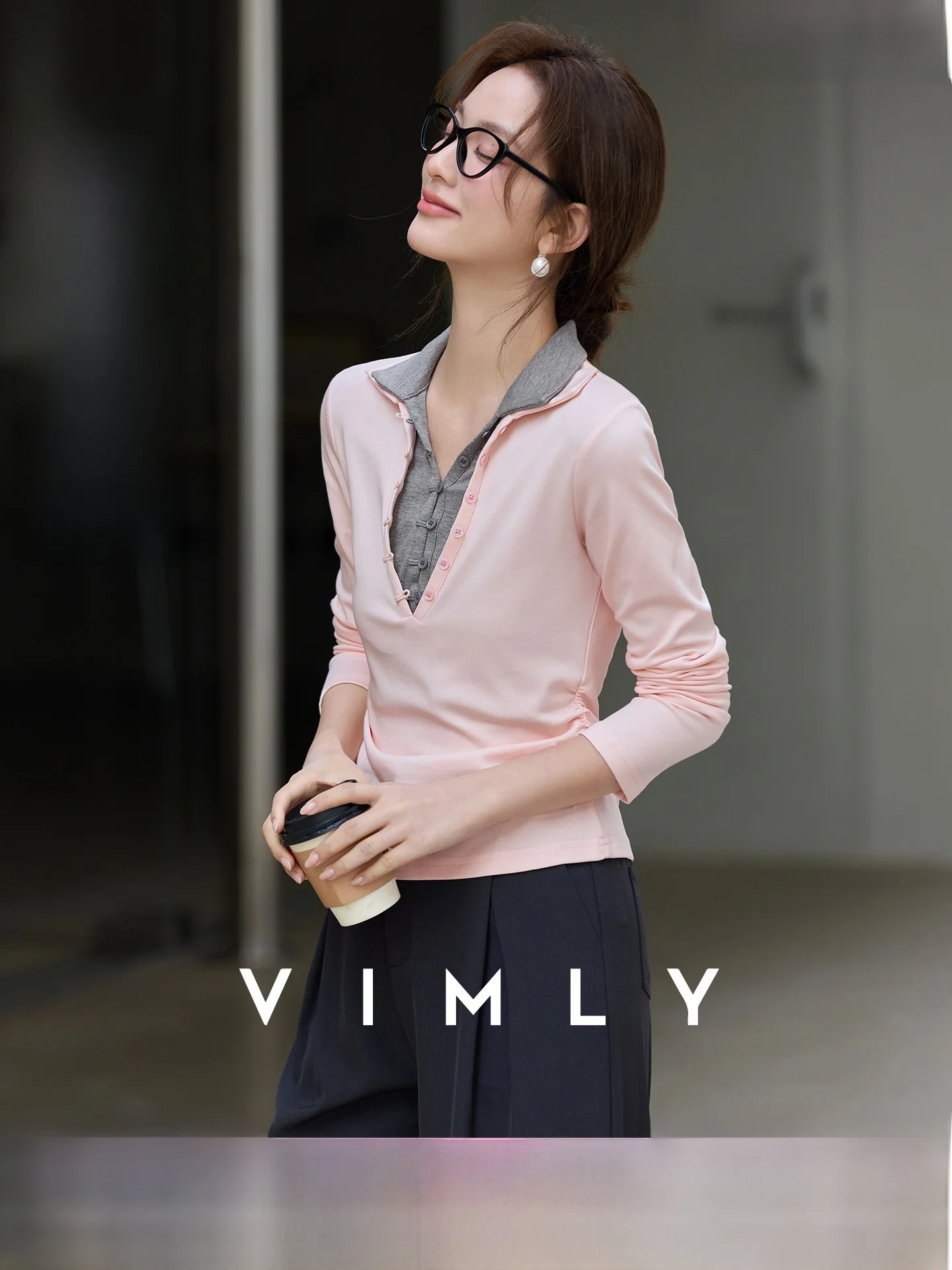 

Women's Long Sleeve Overhead T-shirt Spring 2026 New Design Sensation Inner Match Base Top Color Block Casual Style Standard Fit