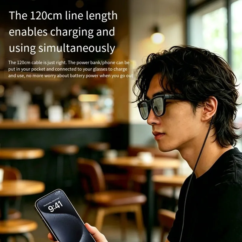 Y45A-Type-C Magnetic Charging Cable For Rokid Glasses-Extended Length(120Cm) AI Glasses Power Adapter