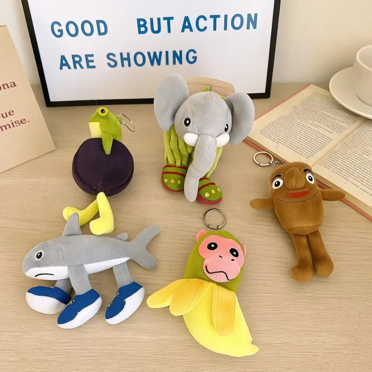 

Shanhaijing Monster Toy Cartoon Tungtungtungsahur Plush Keychain Creative Plush Toy Pendant Animal Doll Tralalelotralala Keyring