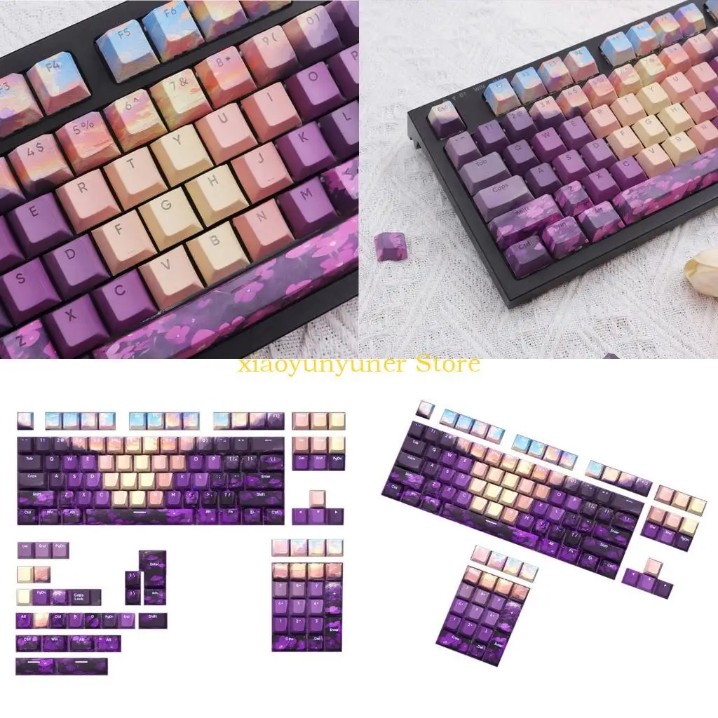 P9JB 108/135Key PBT Valley Keycap Set Front Backlit Keycap for Mechanical Keyboard
