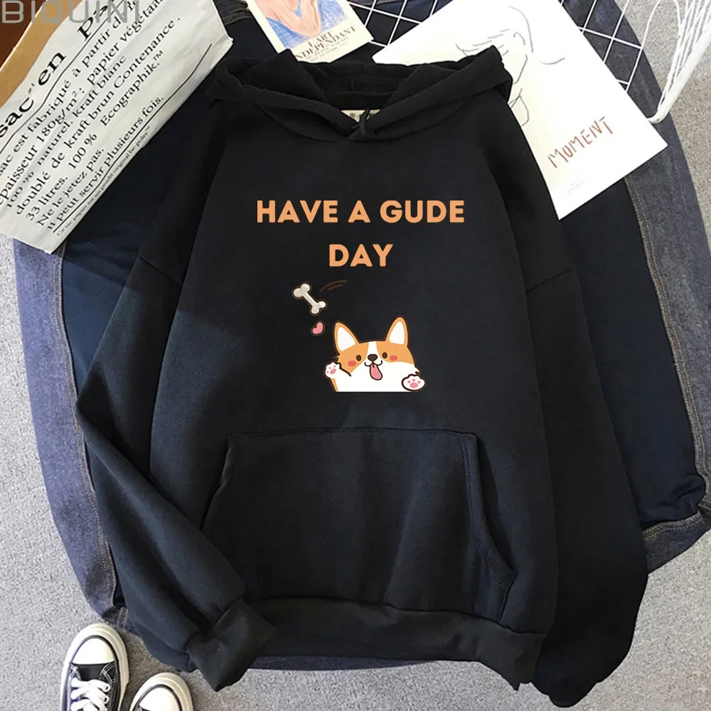 

Have A Good Day Men's Winter Coats Cute/kawaii Cartoon Dog Graphic Sweatshirts Hooded Fleece Long Sleeve Regular Fit Tracksuit