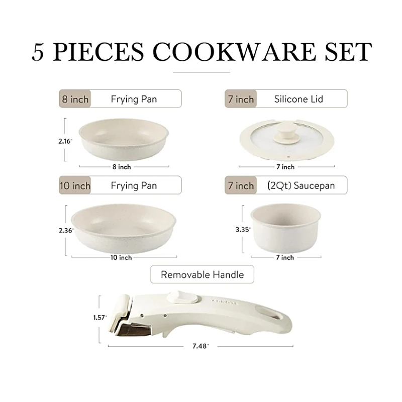 Hot Selling Home Kitchen Non Stick Pot Set Cookware Set Cooking 5pcs Non Stick Cookware Set