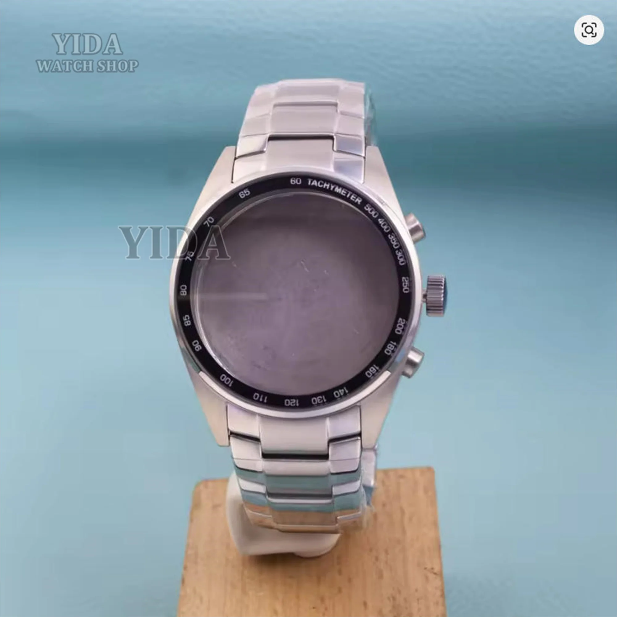 42mm Watch Case 35.5mm Dial 316L Stainless Steel Case Band 10ATM Waterproof Green Luminous Hands For VD53 Multifunctional Quartz