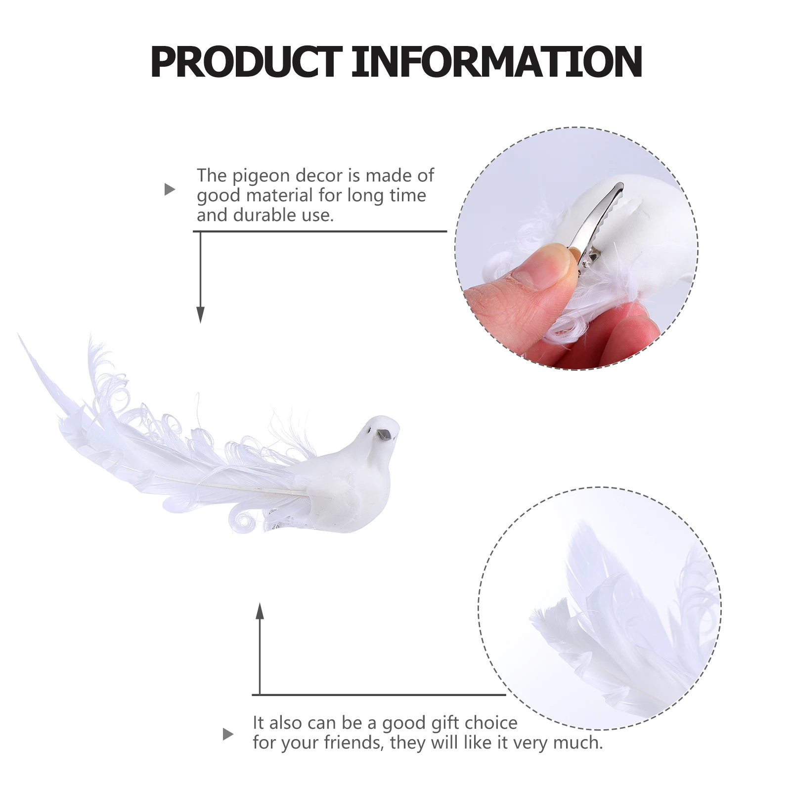 

12pcs Bird Decor Artificial Pigeon Ornament Realistic Simulation Home Gift Photography Prop Detailed Workmanship
