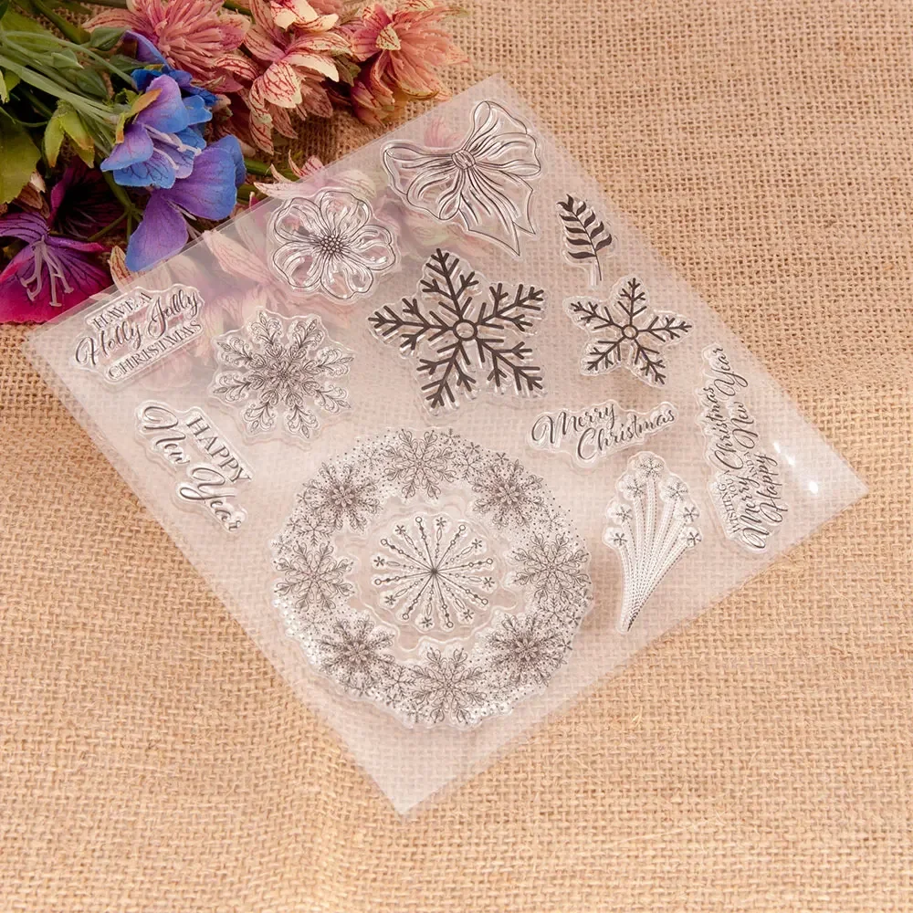 

Snowflake 2025 Clear Stamps Transparent Silicone DIY Stamp Seal Sheet for Scrapbooking Making Album Photo Handmade Decoration