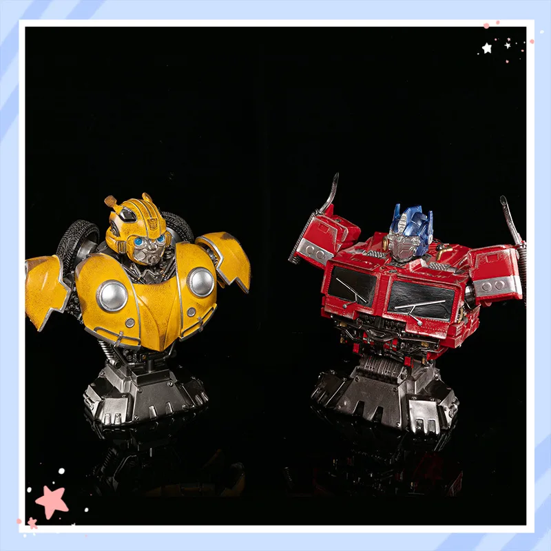 

Коллекционная статуэтка-бюст из смолы Трансформеры: Бамблби и Оптимус Прайм, аниме-фигурка по мотивам фильма, декор для дома, для фанатов и коллекционеров игрушек