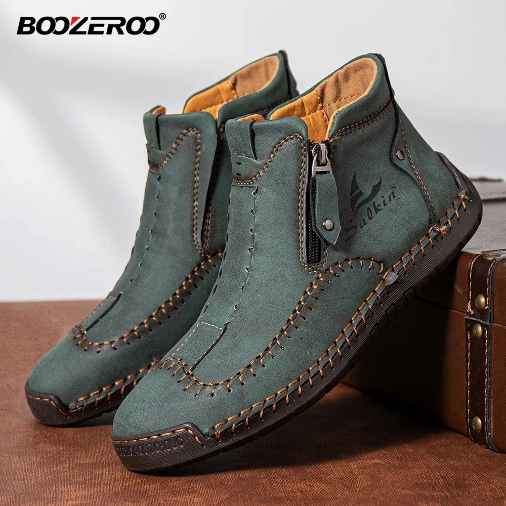 BOOZEROO  Zipper Casual Shoes Fashionable and Comfortable Men's Flats