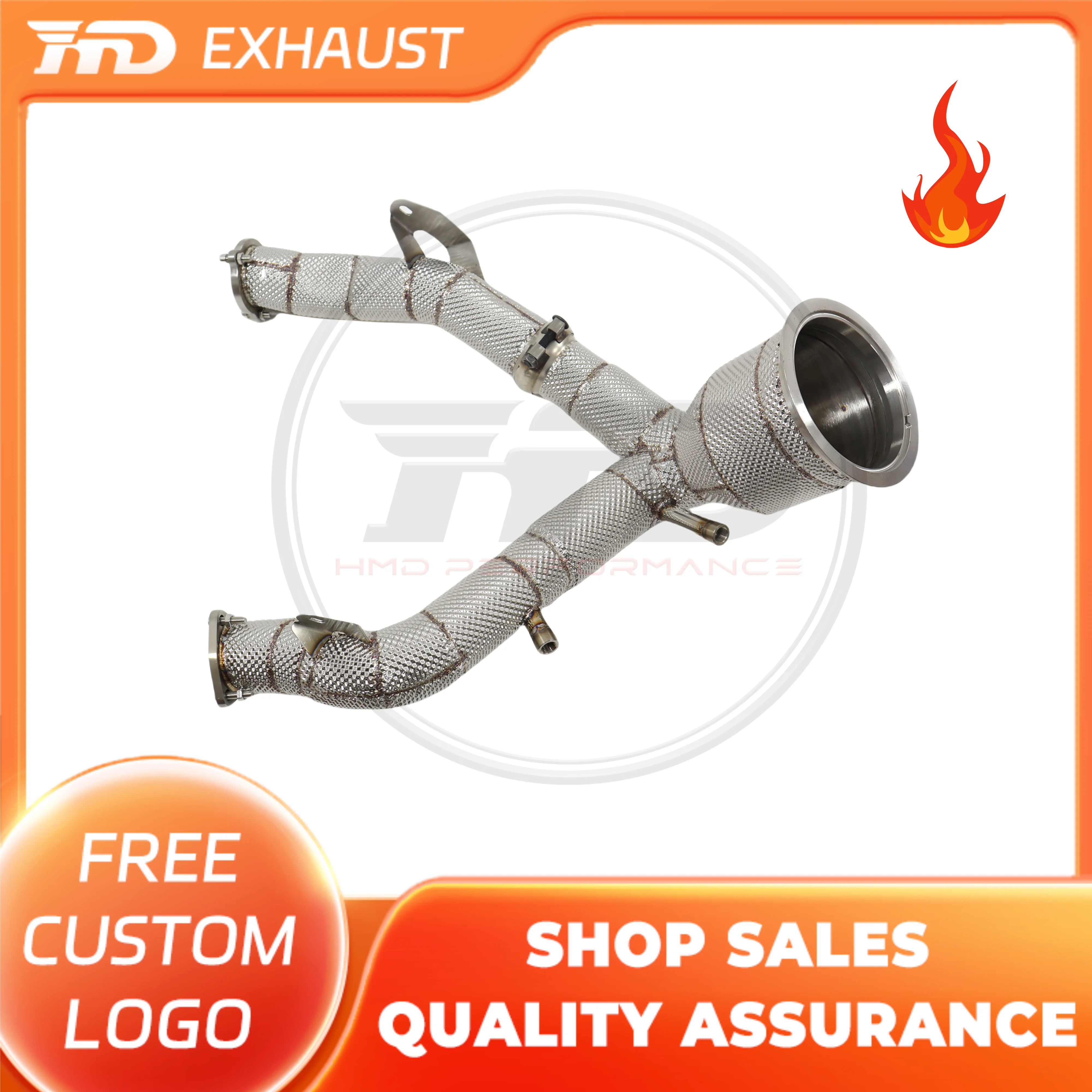 

HMD Hot Sale For Audi A6 A7 C8 Stainless Steel Downpipe With Heat Shield Exhaust Easy Installation Car Accessories