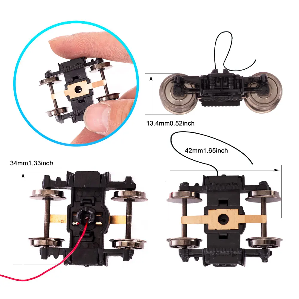 Ho Scale 1:87 Railway Train Bogie Railroad Car Accessories Metal&Plastic Railway Carriage Vehicles Include Conducting Plate1pc