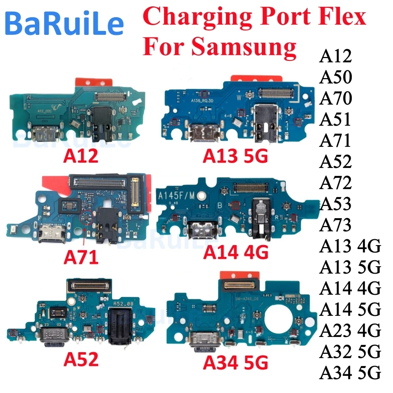 شاحن USB ميناء فليكس لسامسونج A12 A13 A14 4G A23 A34 A51 A71 A70 A52 A53 A72 A73 5G USB موصل هيكلي شحن سريع مجلس